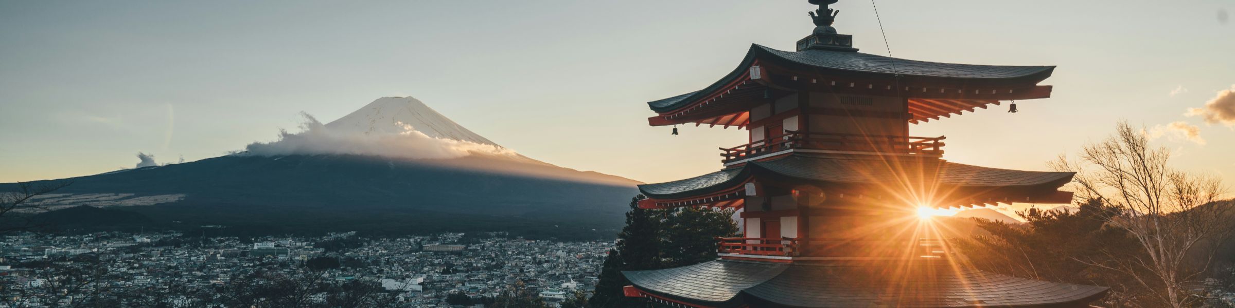 Rondreis Japan, Mount Fuji, zonsopkomst met besneeuwde top