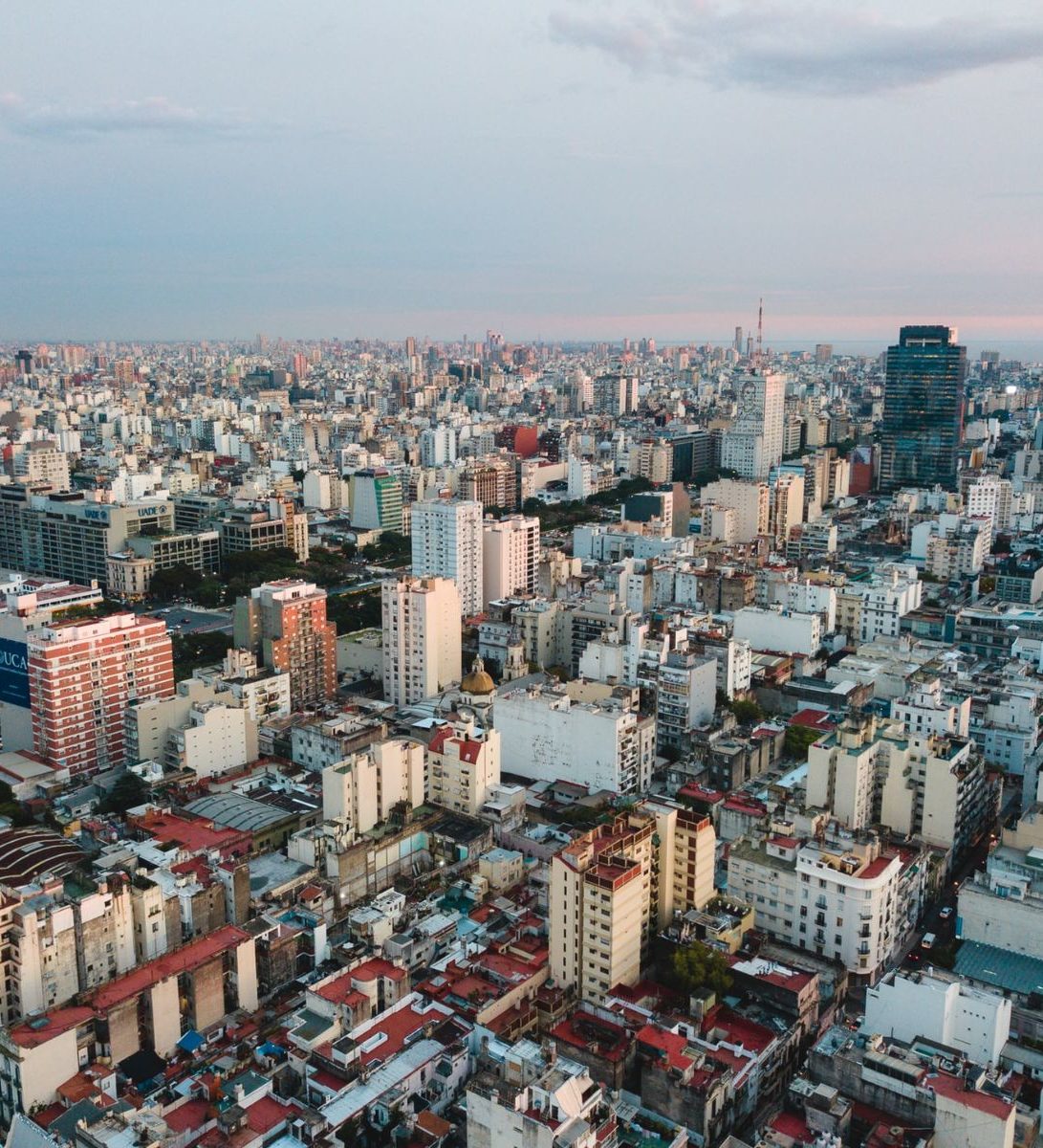 rondreis Argentinië, Buenos Aires boven aanzicht stad