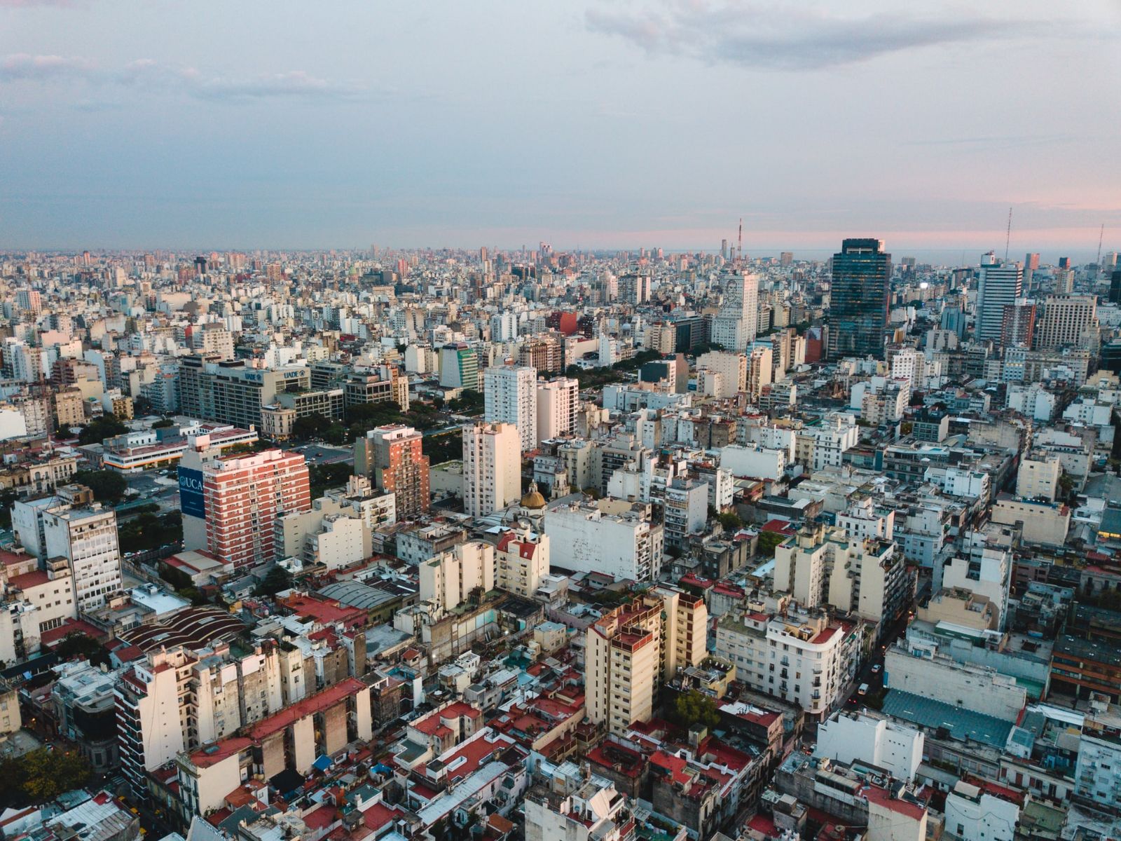 rondreis Argentinië, Buenos Aires boven aanzicht stad