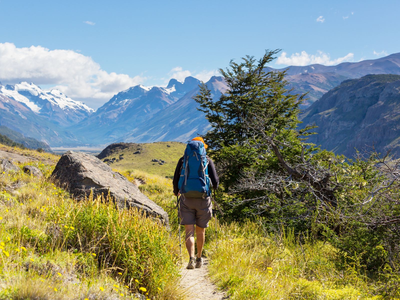 rondreis Argentinië, El Chalten, Hike met backpacker