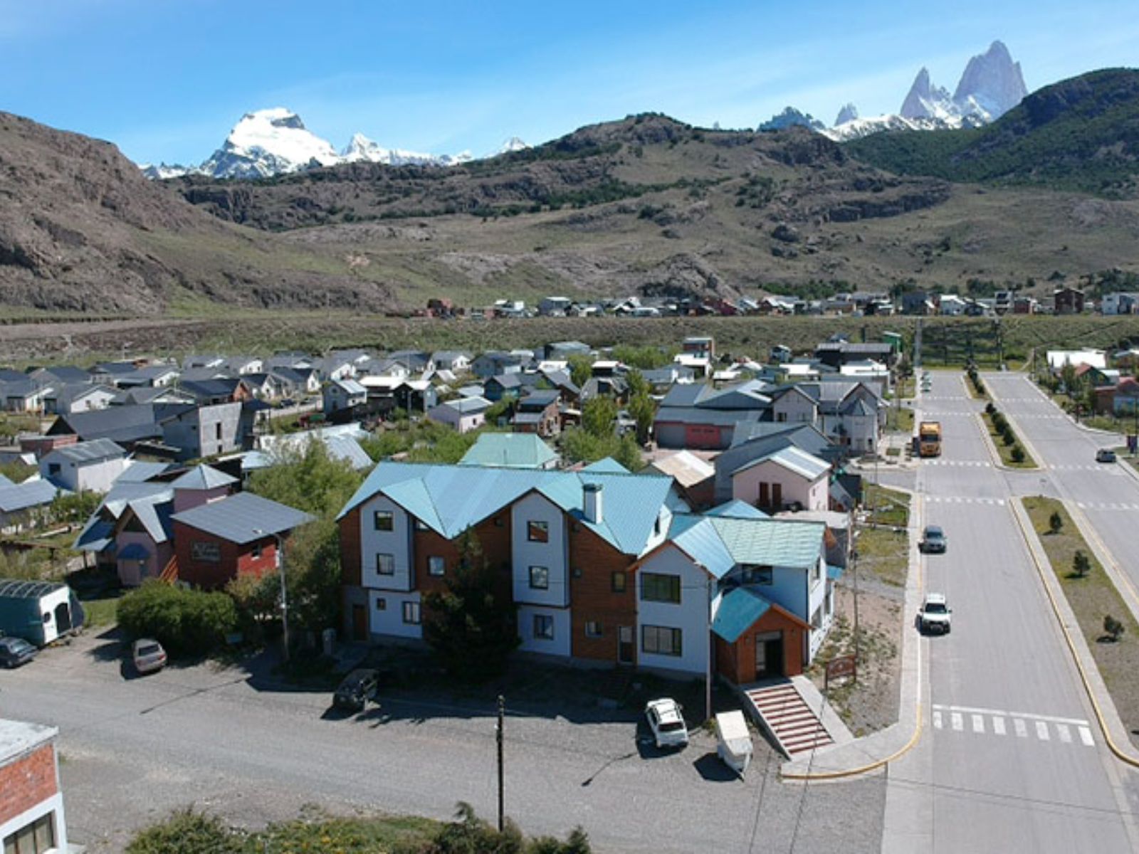 Rondreis Argentinië, El Chalten, Hosteria El Paraiso buitenaanzicht