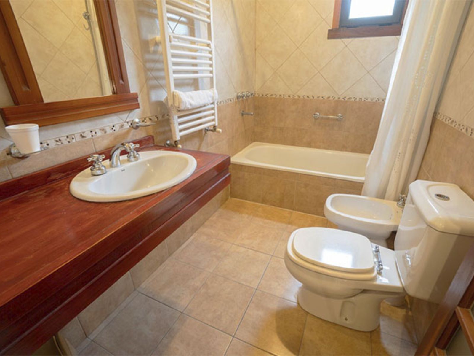 Rondreis Argentinië, El Chalten, Hosteria El Paraiso badkamer