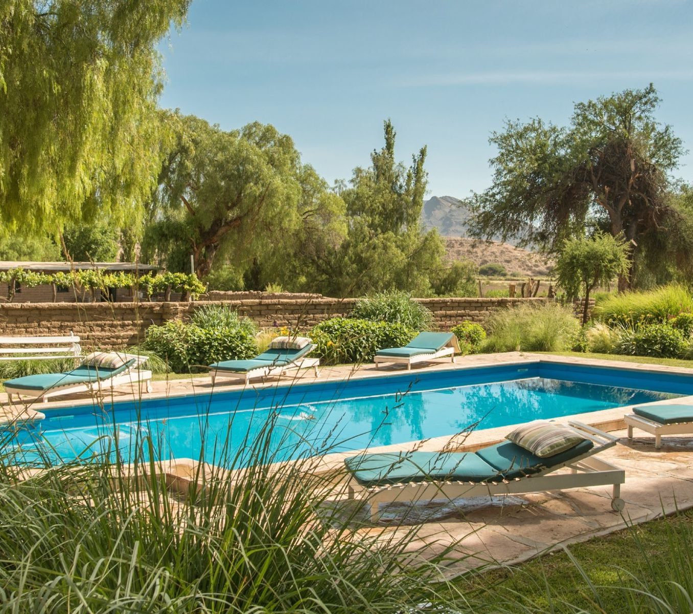 Rondreis Argentinië, Molinos, Hacienda de Molinos zwembad