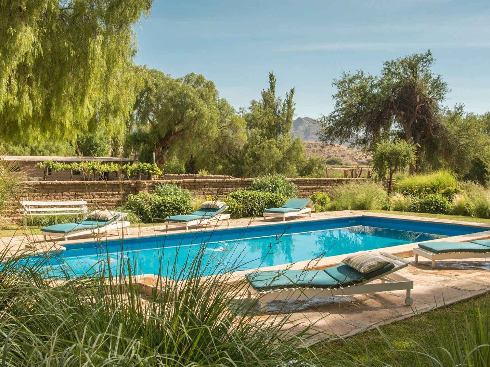 Rondreis Argentinië, Molinos, Hacienda de Molinos zwembad