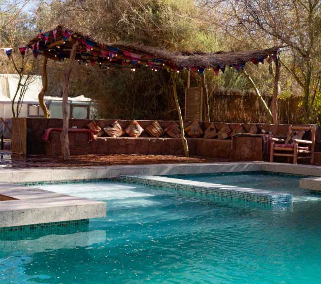 Rondreis Chili, San Pedro de Atacama, CKOI lodge Zwembad
