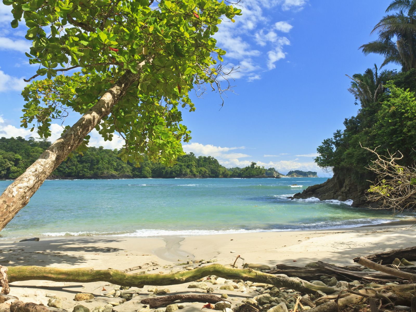 Rondreis Costa Rica, Manuel Antonio, strand en zee vanaf strand