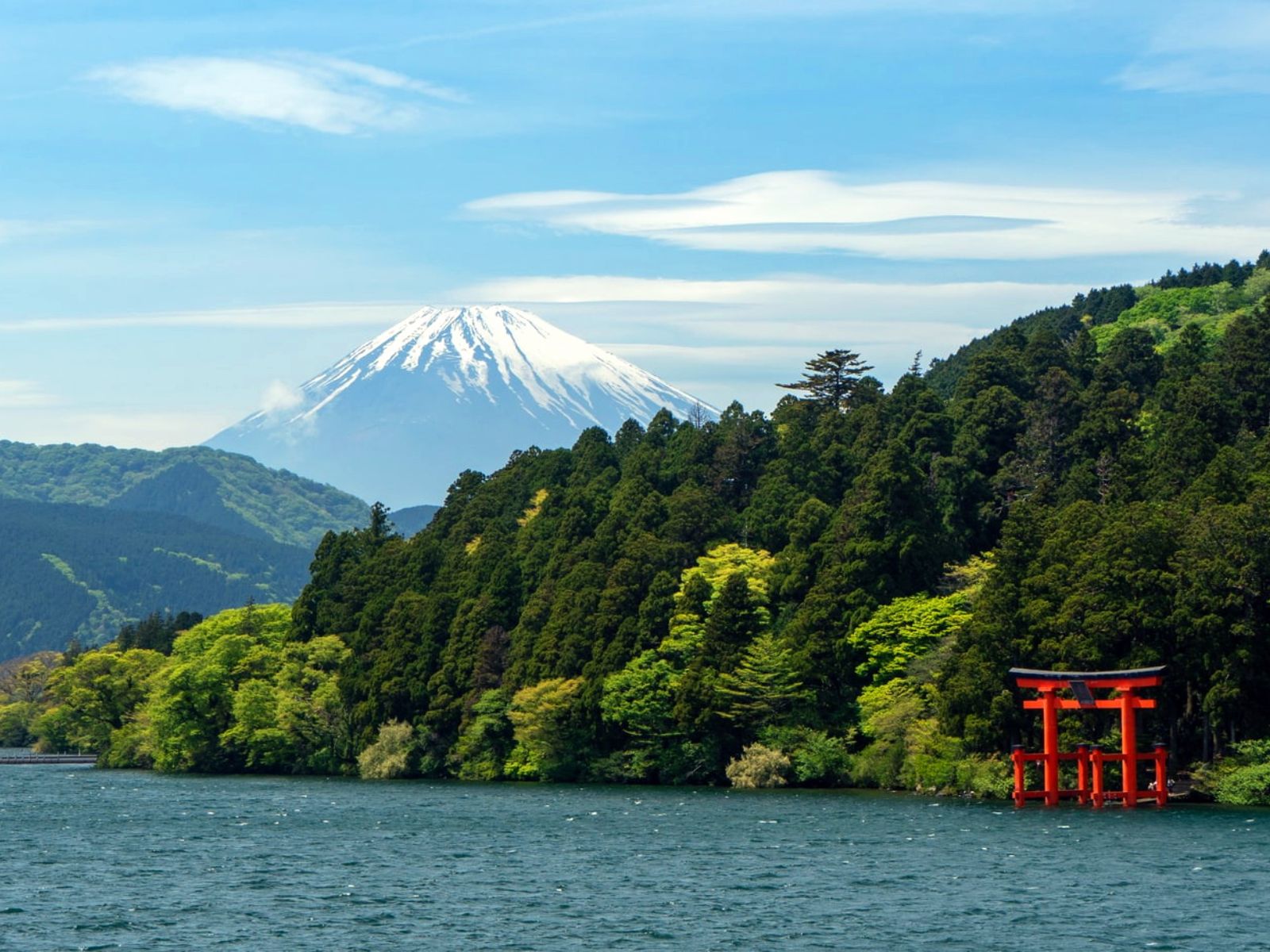 Rondreis Japan, Hakone, Lake Ashi met Mt Fuji