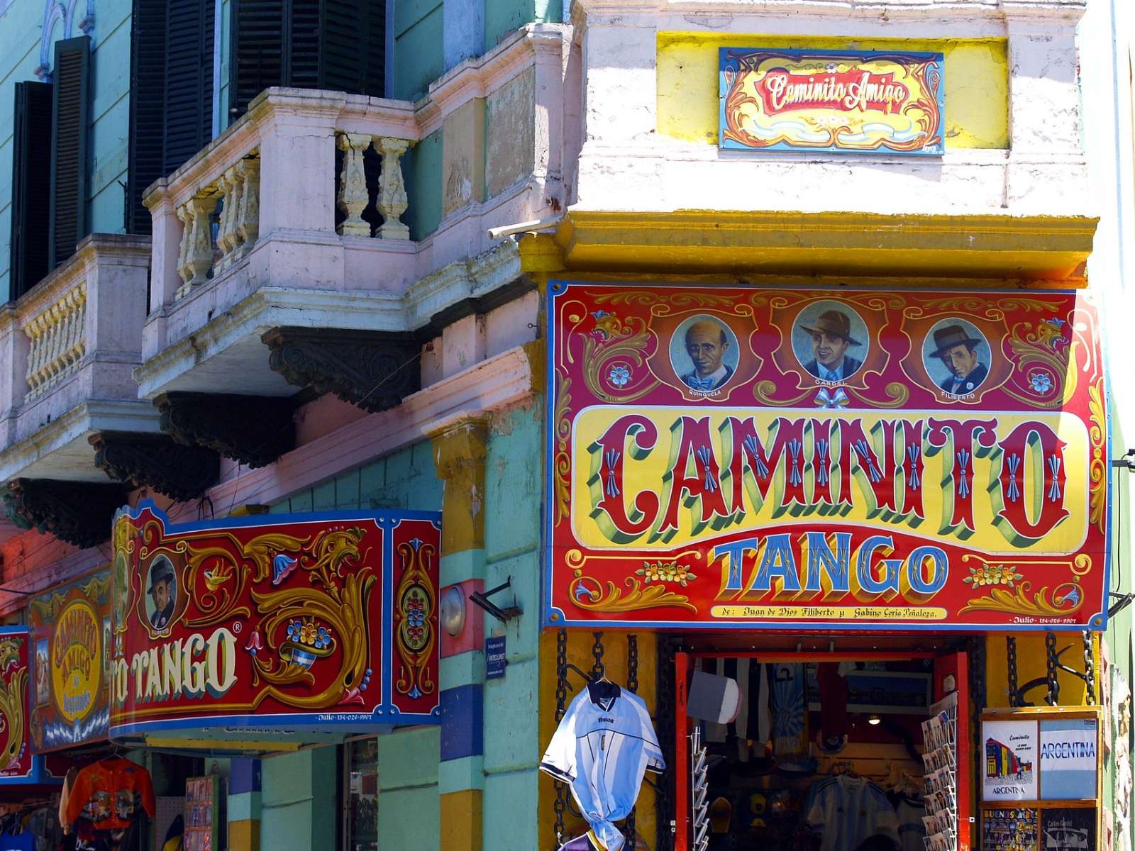 rondreis Argentinië, Buenos Aires, winkel in Caminito in de wijk La Boca