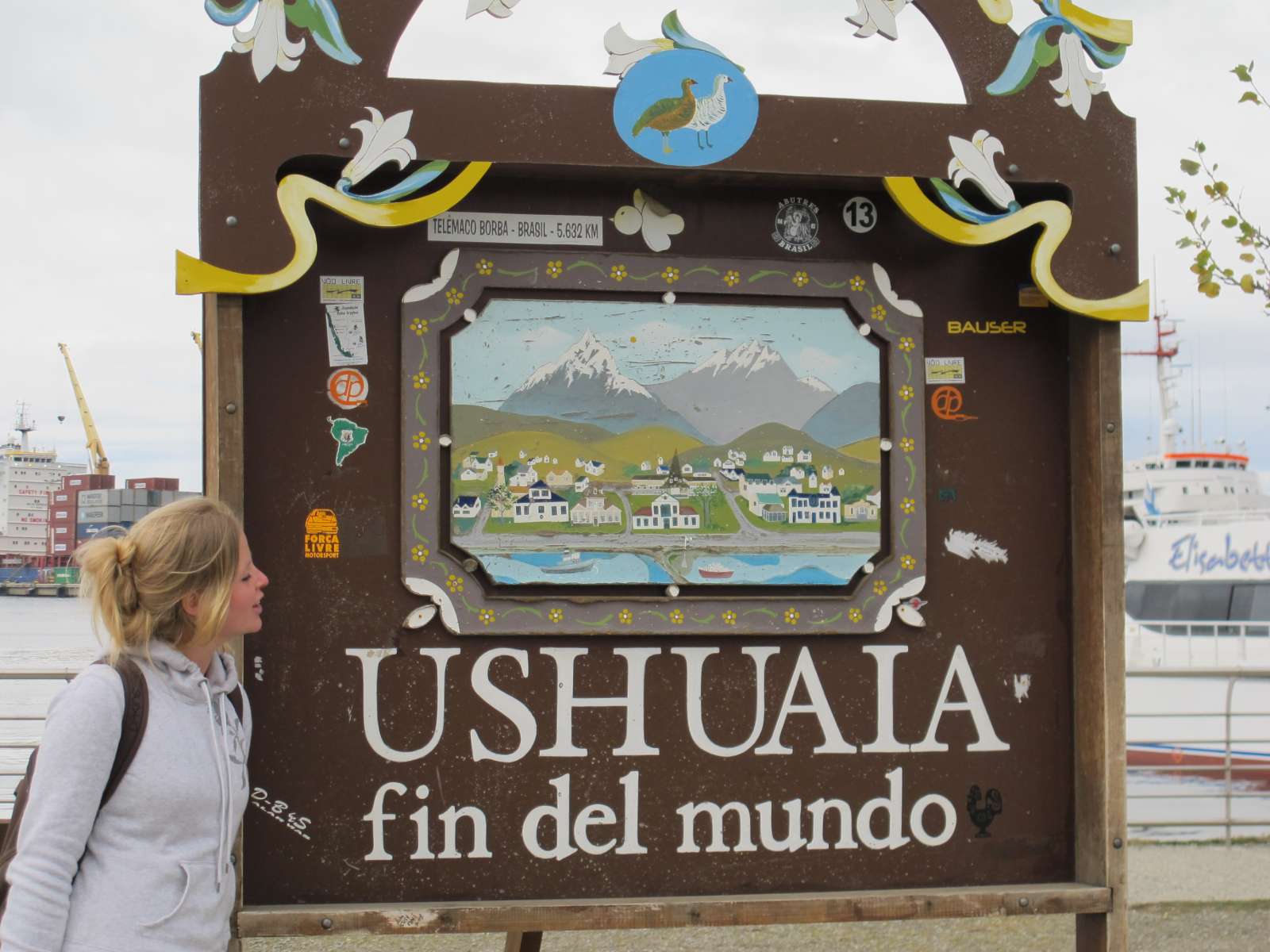 rondreis argentinie, ushuaia, einde van de wereld bord