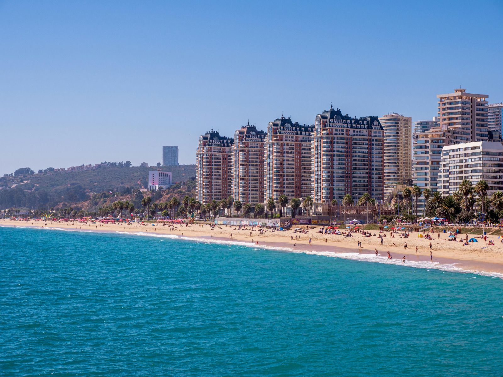 rondreis chili, vina del mar strand
