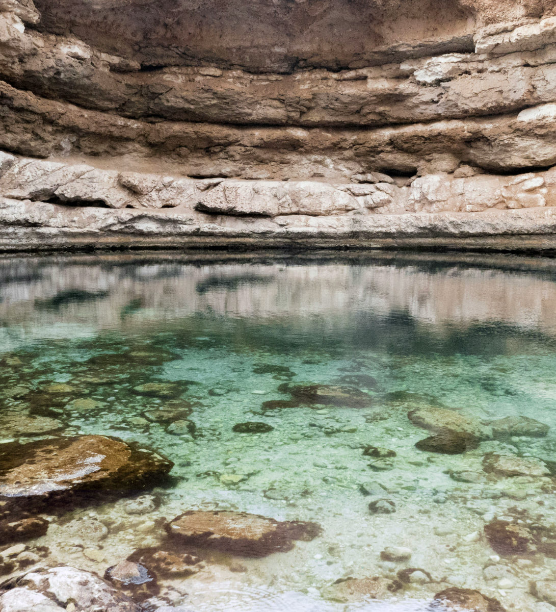 rondreis oman, bimmah sinkhole binnenkant