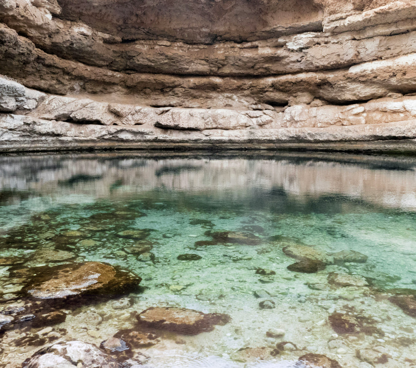 rondreis oman, bimmah sinkhole binnenkant
