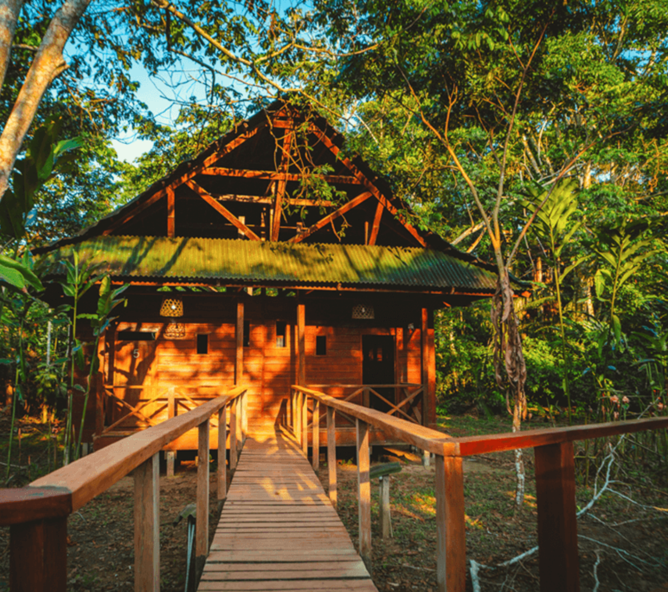 rondreis peru, puerto maldonado, nape lodge - buitenaanzicht