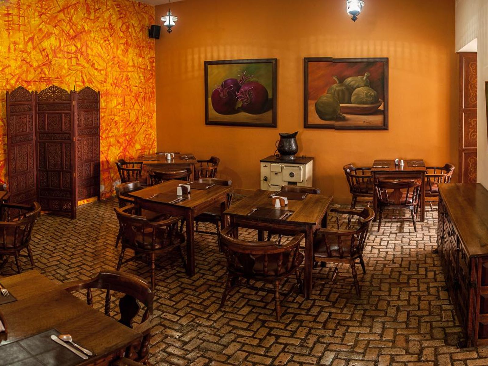 Rondreis Colombia, Popayan, hotel la Plazuea eetzaal