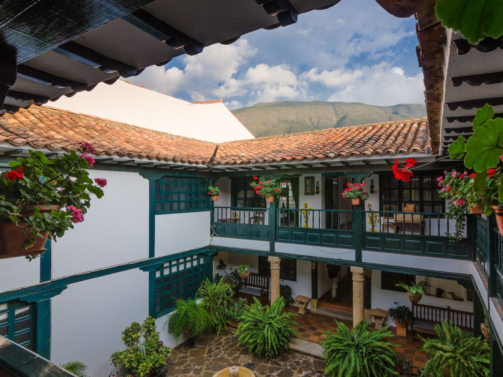 Rondreis Colombia, Villa de Leyva, Hotel Antonio Nariño - binnenkant accommodatie