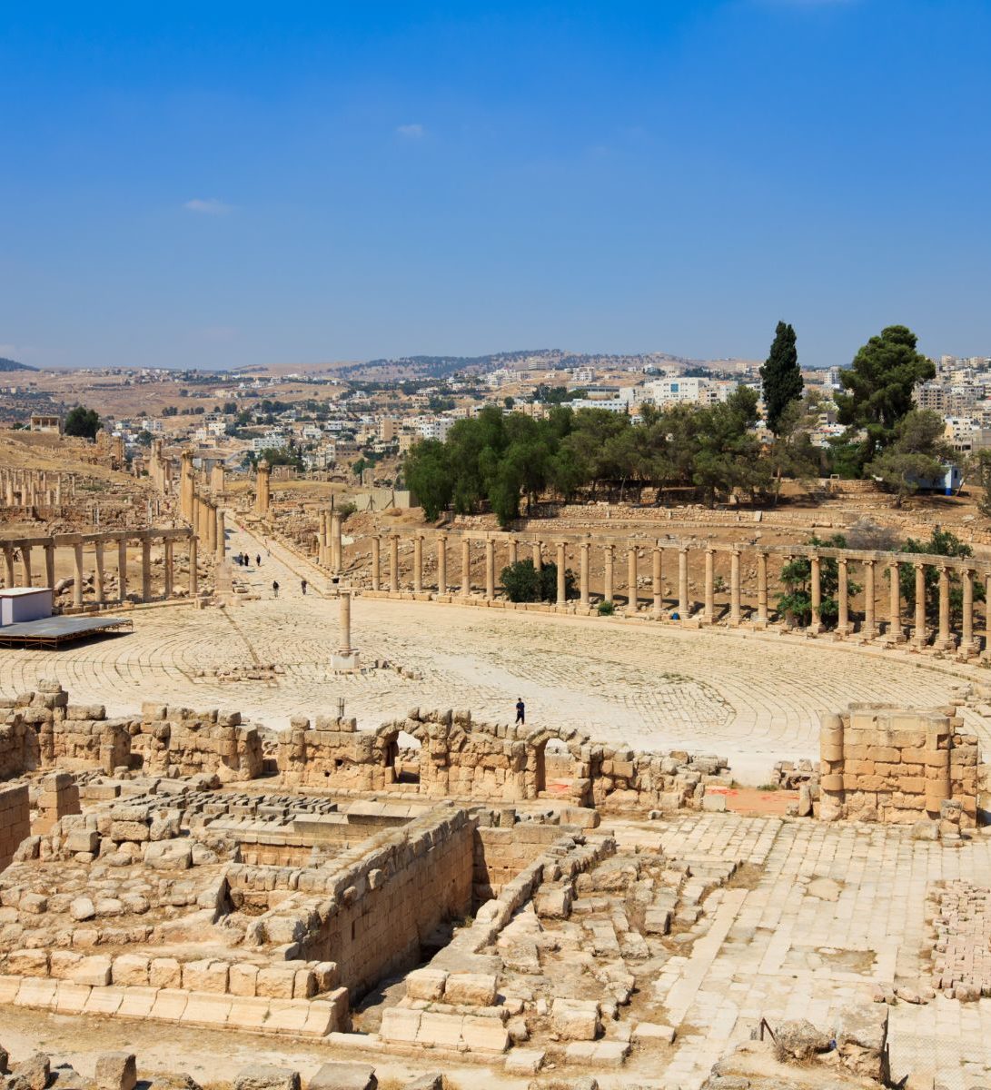 Rondreis Jordanië, Jerash, uitzicht ruïne