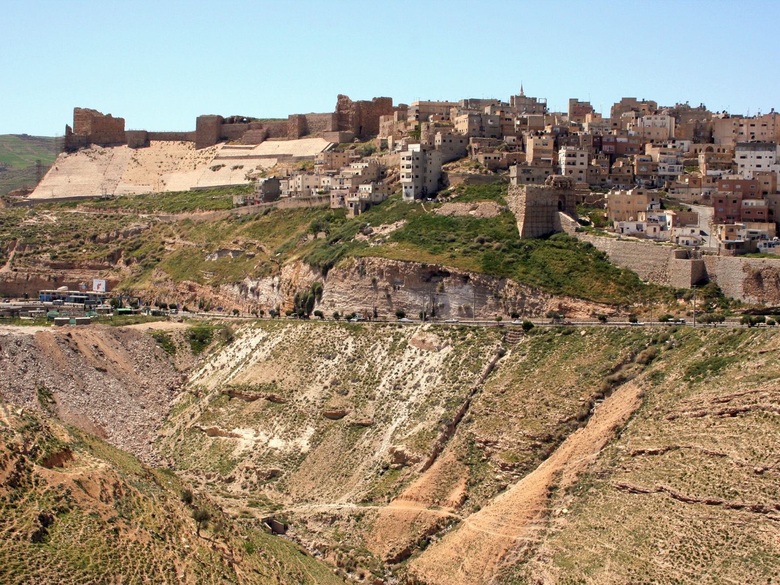Rondreis Jordanië, Kerak, uitzicht stad