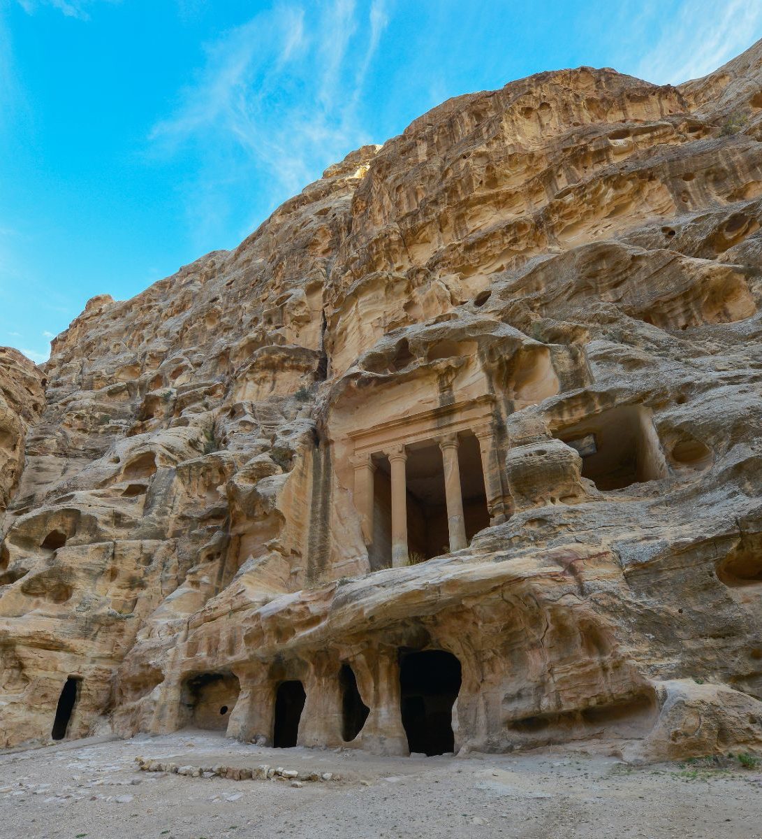 Rondreis Jordanië, Little Petra, vooraanzicht