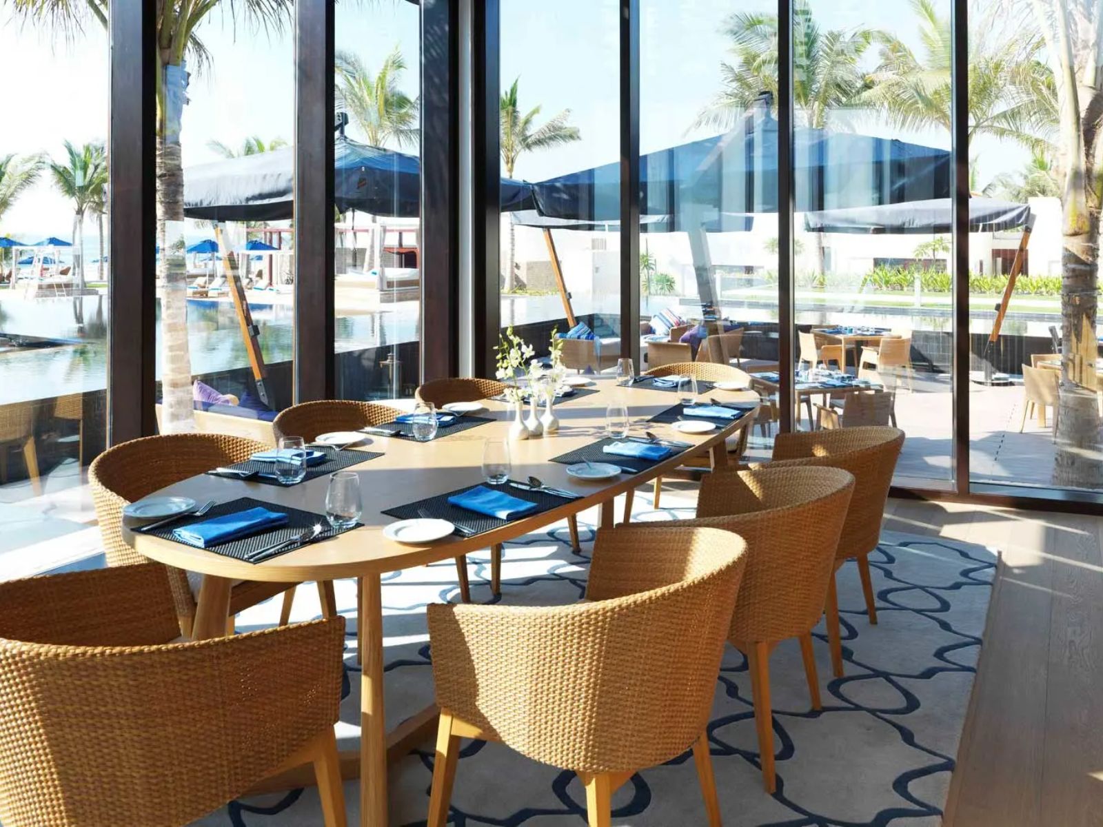 Rondreis Oman, Salalah, Anantara Al Baleed, eettafel