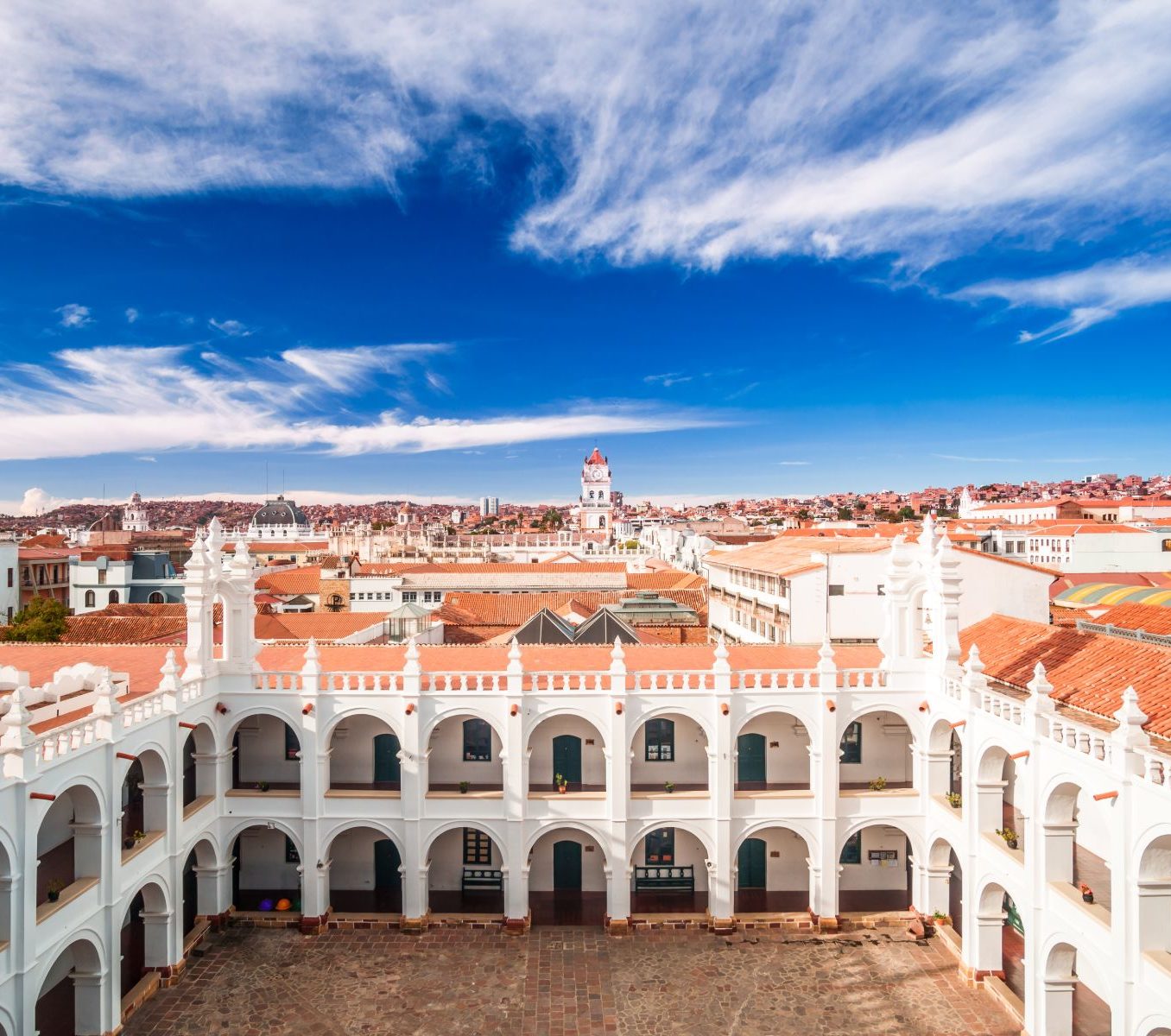 Ronreis Bolivia, Sucre, stadsgezicht