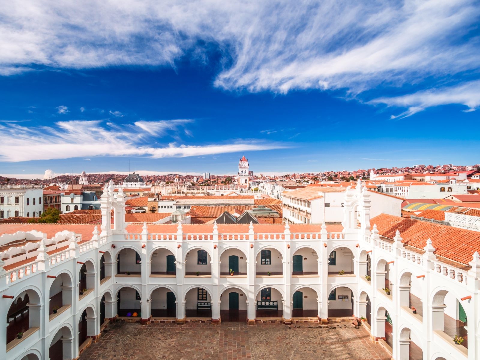Ronreis Bolivia, Sucre, stadsgezicht