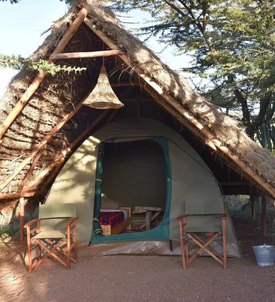 Rondreis Kenia, Maji Moto, Loita Hills Basecamp, vooraanzicht tent