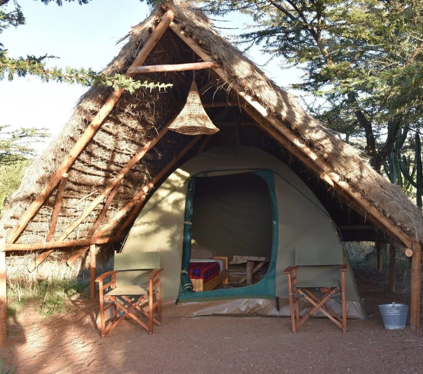 Rondreis Kenia, Maji Moto, Loita Hills Basecamp, vooraanzicht tent