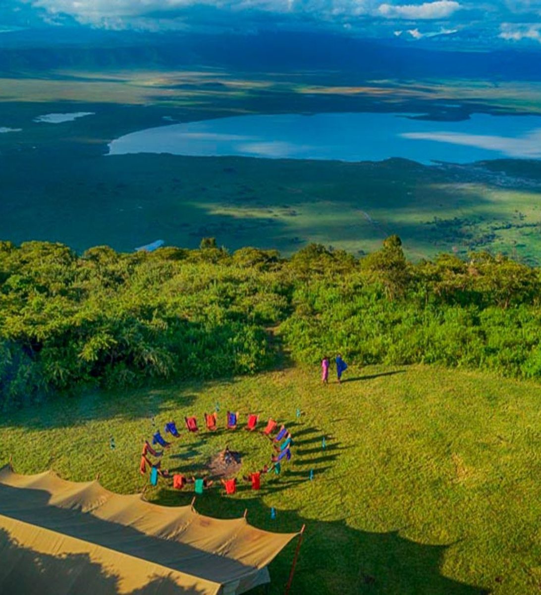 Rondreis Tanzania, Ngorongoro, Pakula Safari Camp, bovenaanzicht