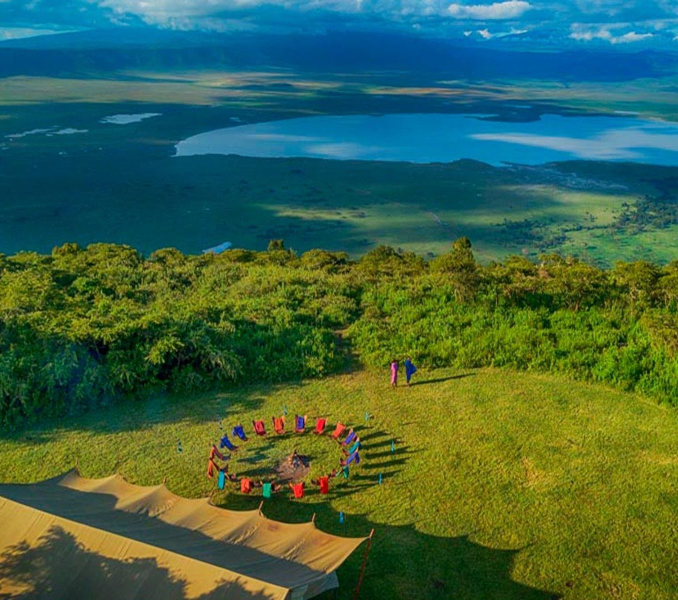 Rondreis Tanzania, Ngorongoro, Pakula Safari Camp, bovenaanzicht