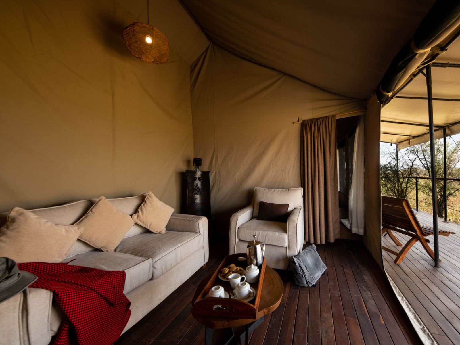 Rondreis Tanzania, Tarangire, Nyikani Tarangire Camp, bank