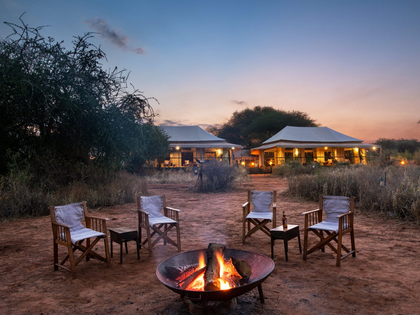 Rondreis Tanzania, Tarangire, Nyikani Tarangire Camp, vuurkorf