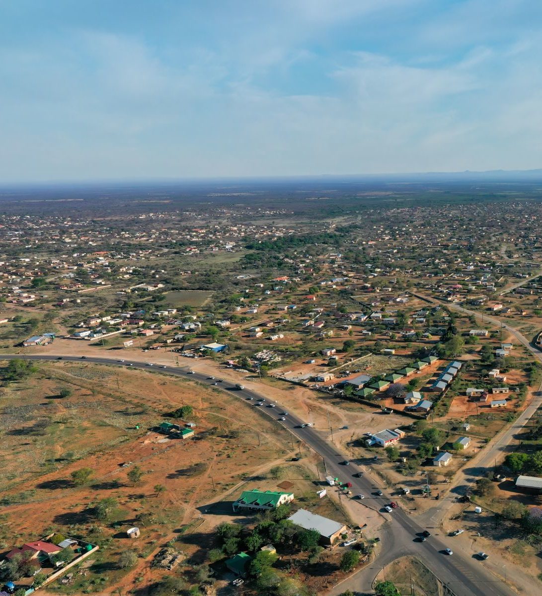 Rondreis Botswana, Serowe, bovenuitzicht van de stad