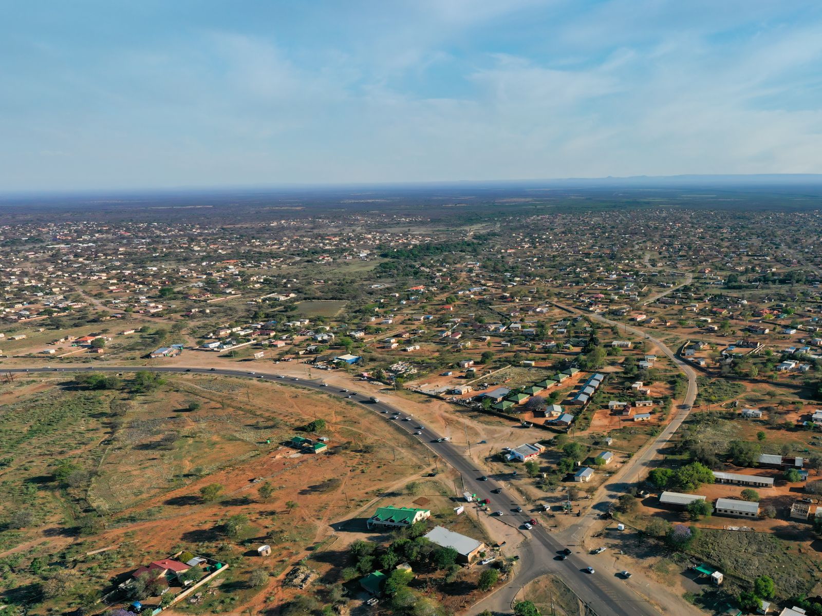 Rondreis Botswana, Serowe, bovenuitzicht van de stad