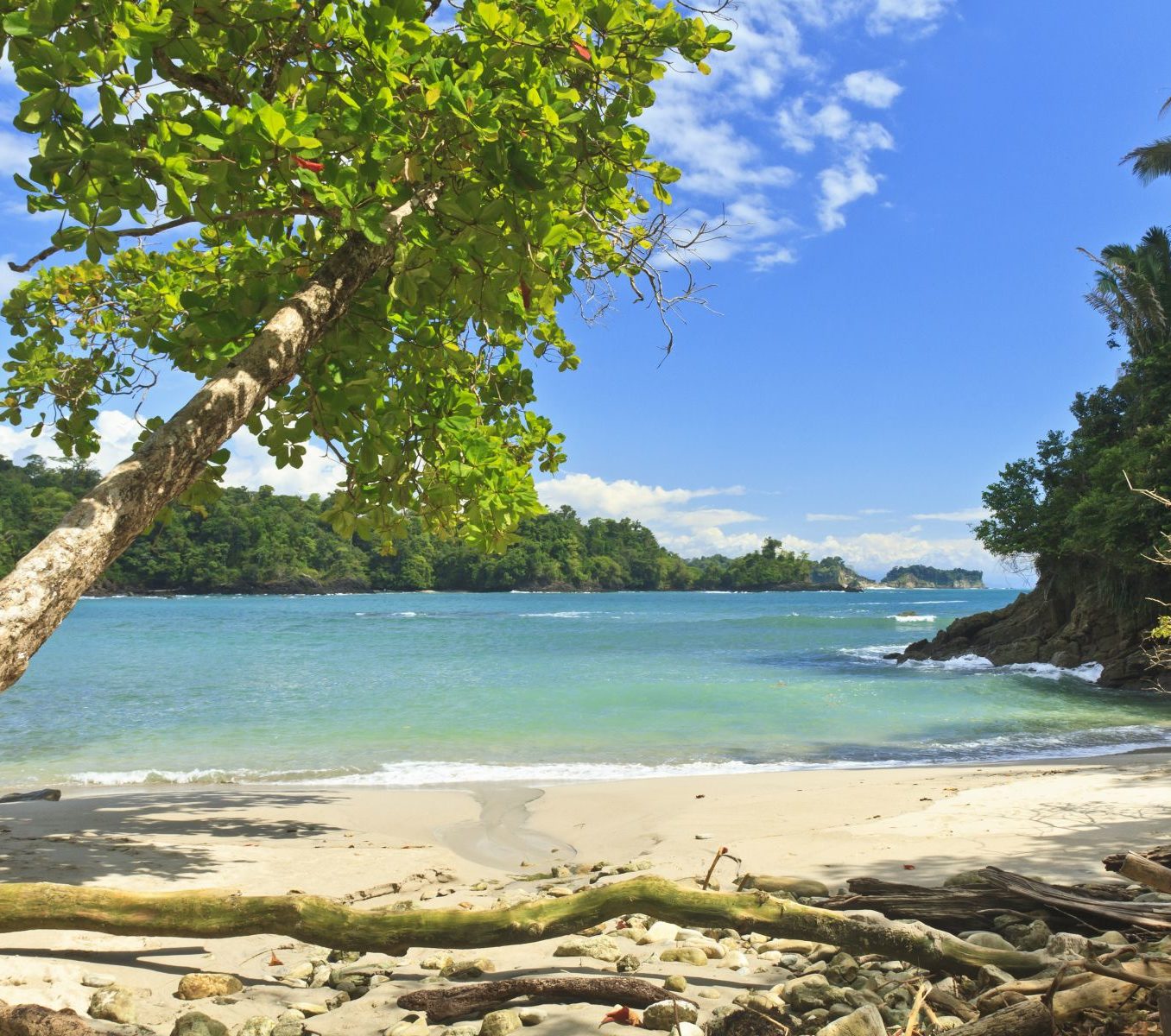 Rondreis Costa Rica, Manuel Antonio, strand en zee vanaf strand