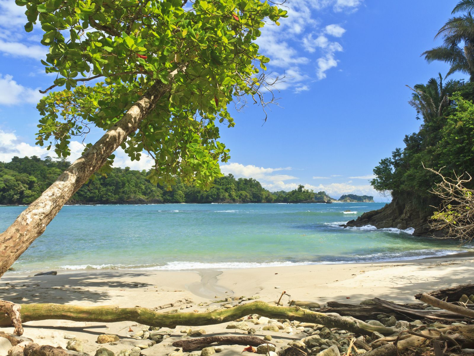 Rondreis Costa Rica, Manuel Antonio, strand en zee vanaf strand