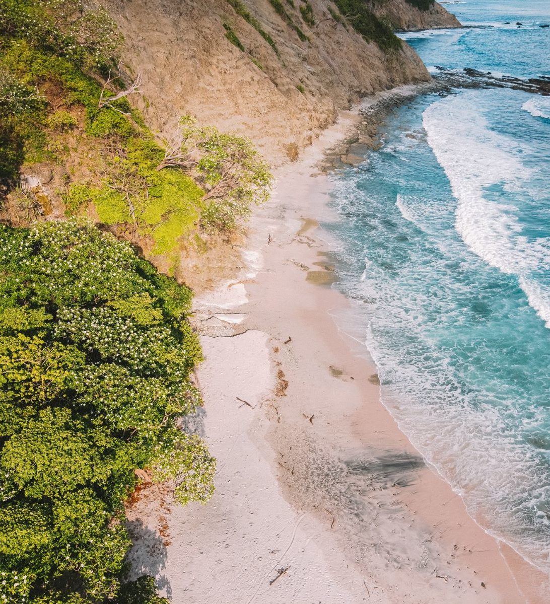 Rondreis Costa Rica, Sámara, bovenaanzicht strand