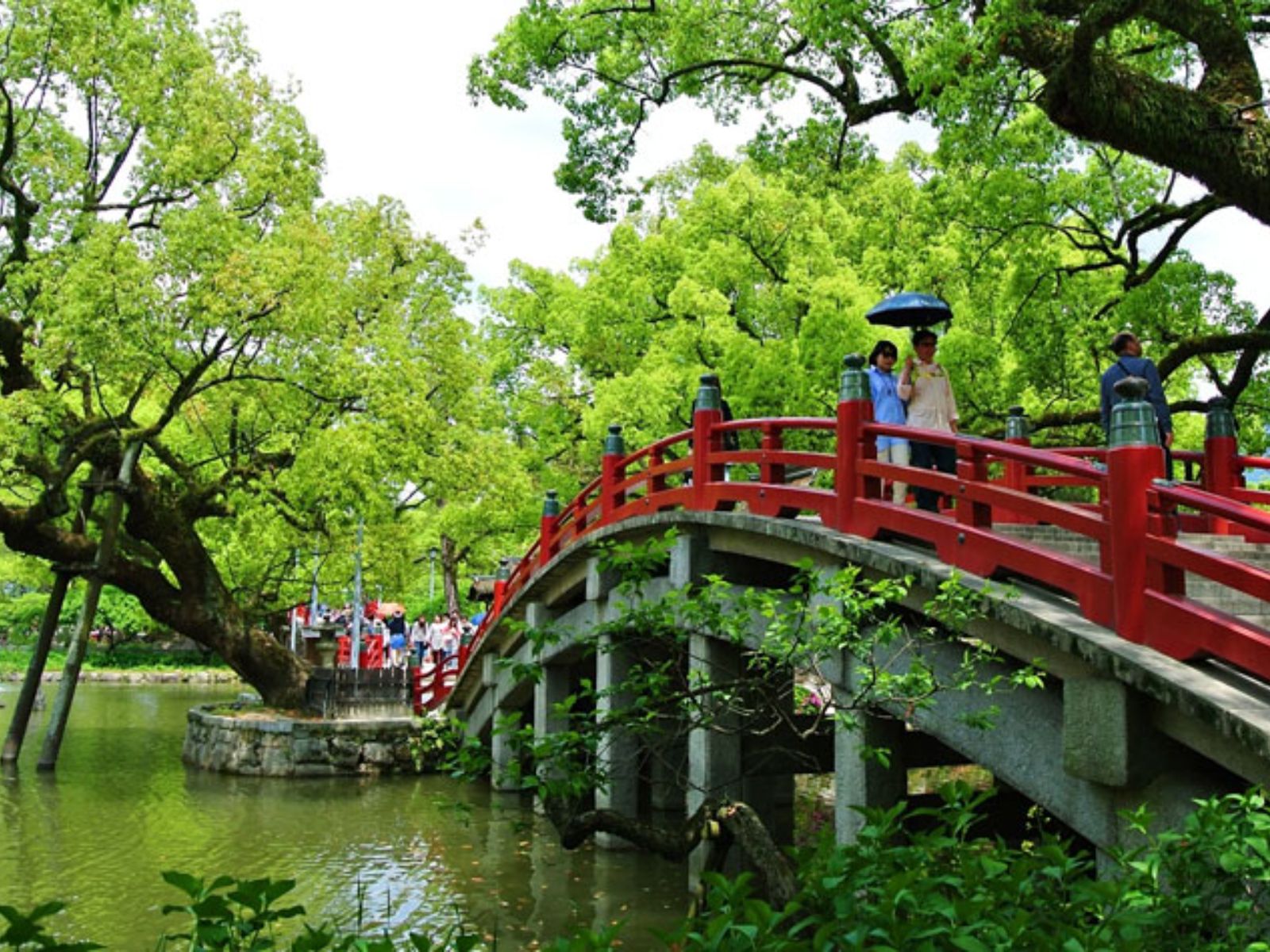 Rondreis Japan, Fukuoka, Dazaifu Tenman-gū brug