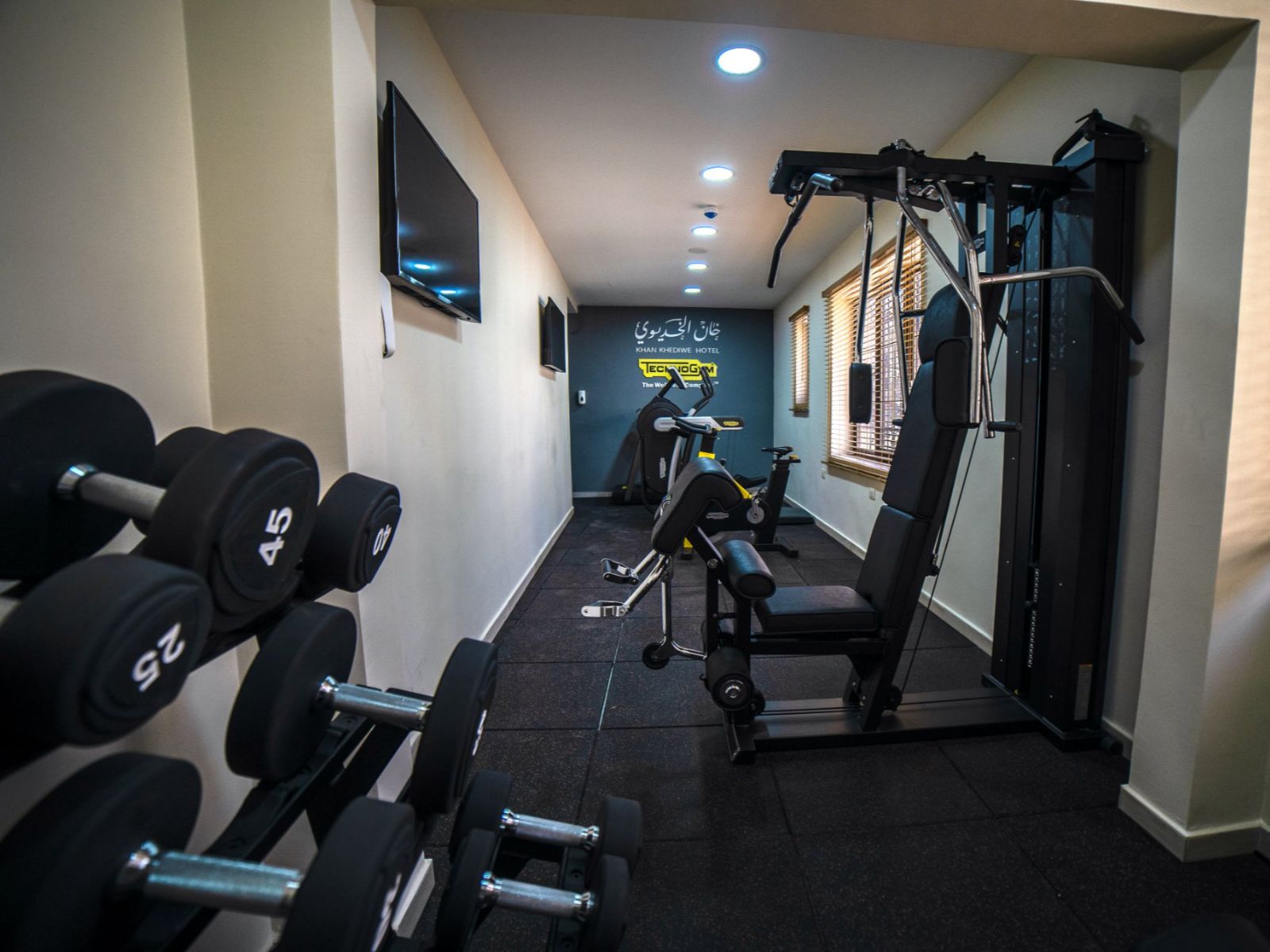 Rondreis Jordanië, Amman, Khan Khediwe Hotel - fitnessruimte
