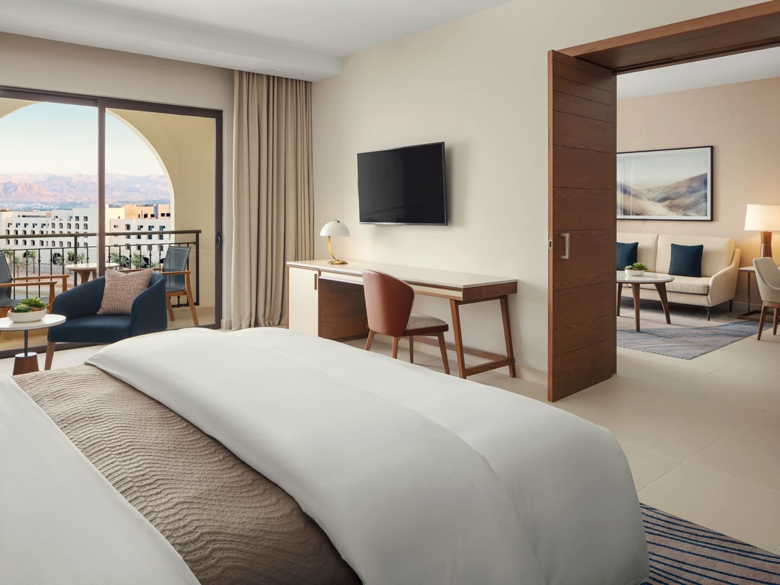 Rondreis Jordanië, Aqaba, The Westin Hotel Aqaba, slaapkamer