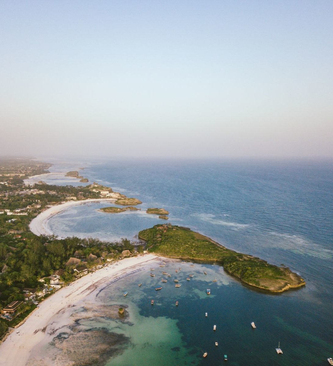 Rondreis Kenia, Watamu, Strand van bovenaf