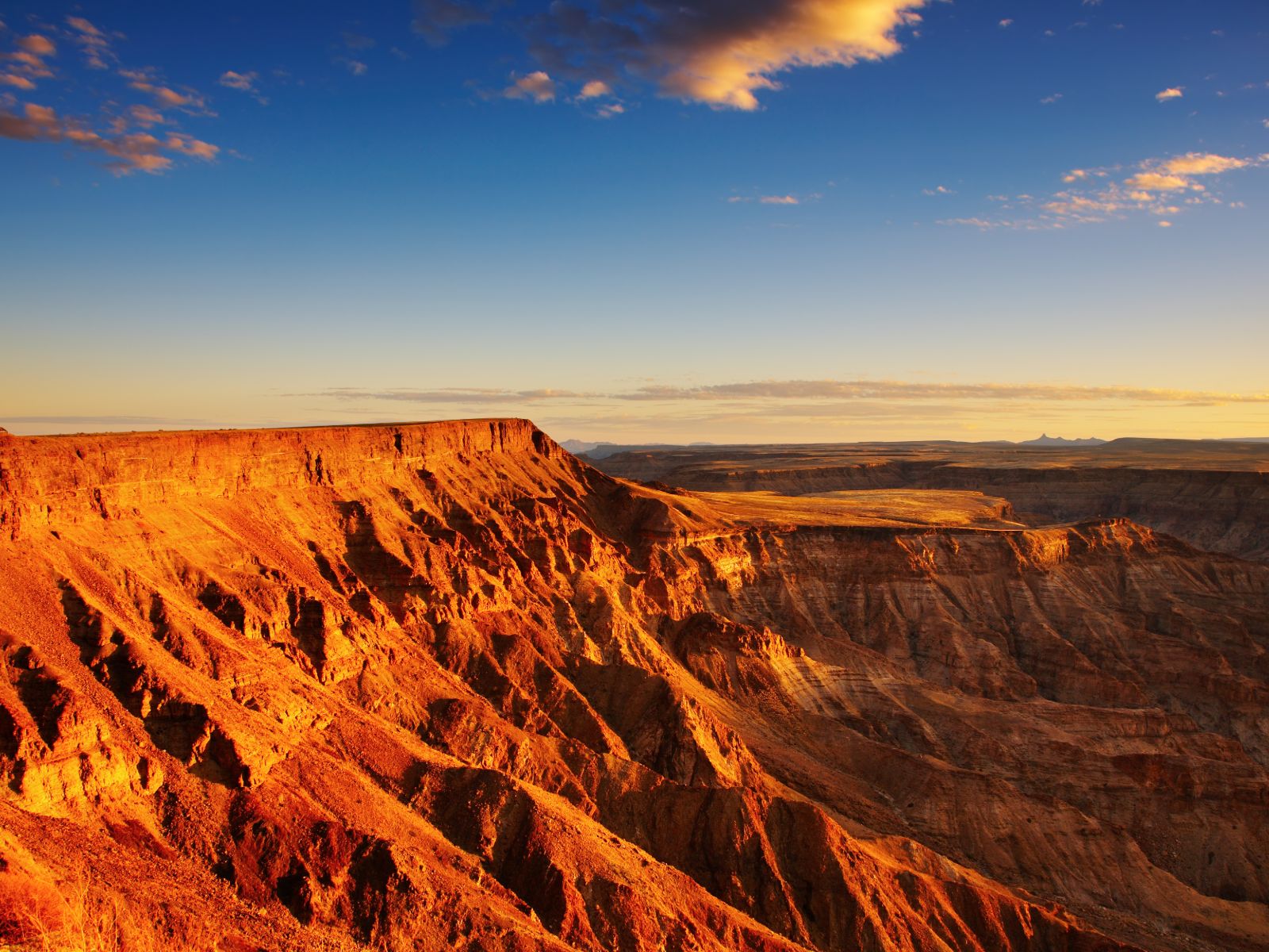 Rondreis Namibië, Fish River Canyon, uitzicht zonsondergang