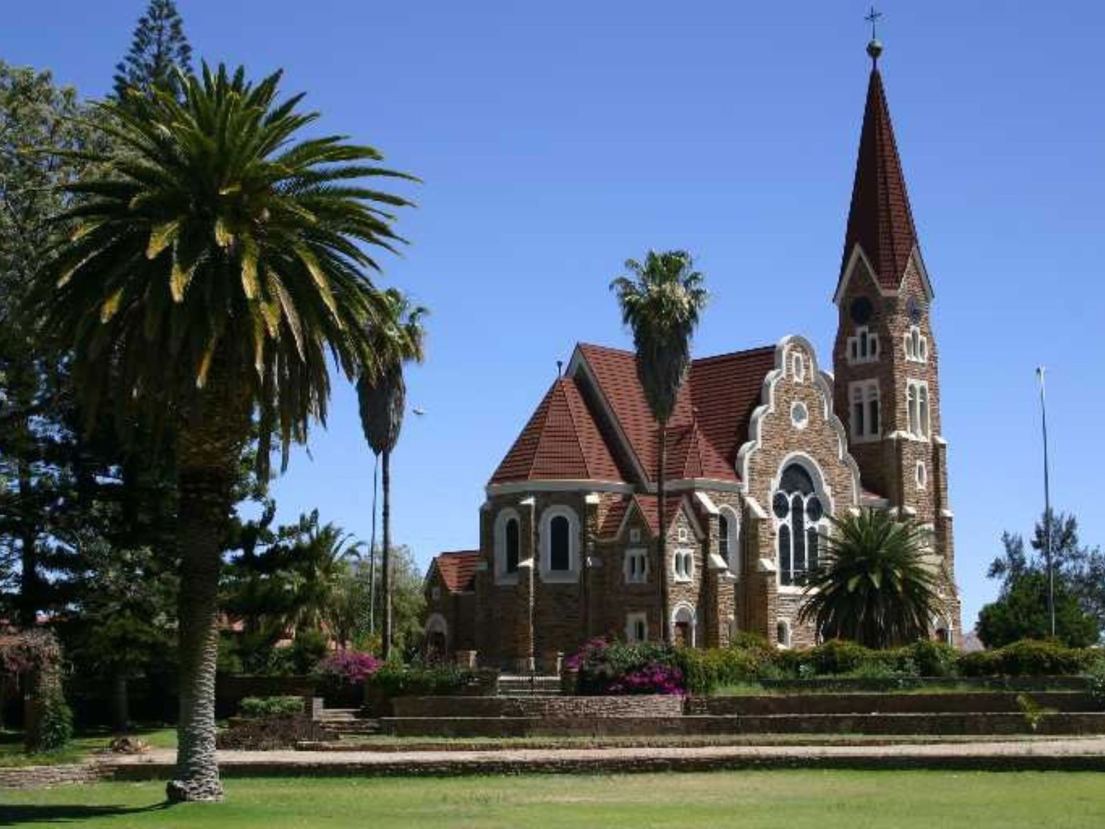 Rondreis Namibië, Windhoek, kerk achterkant