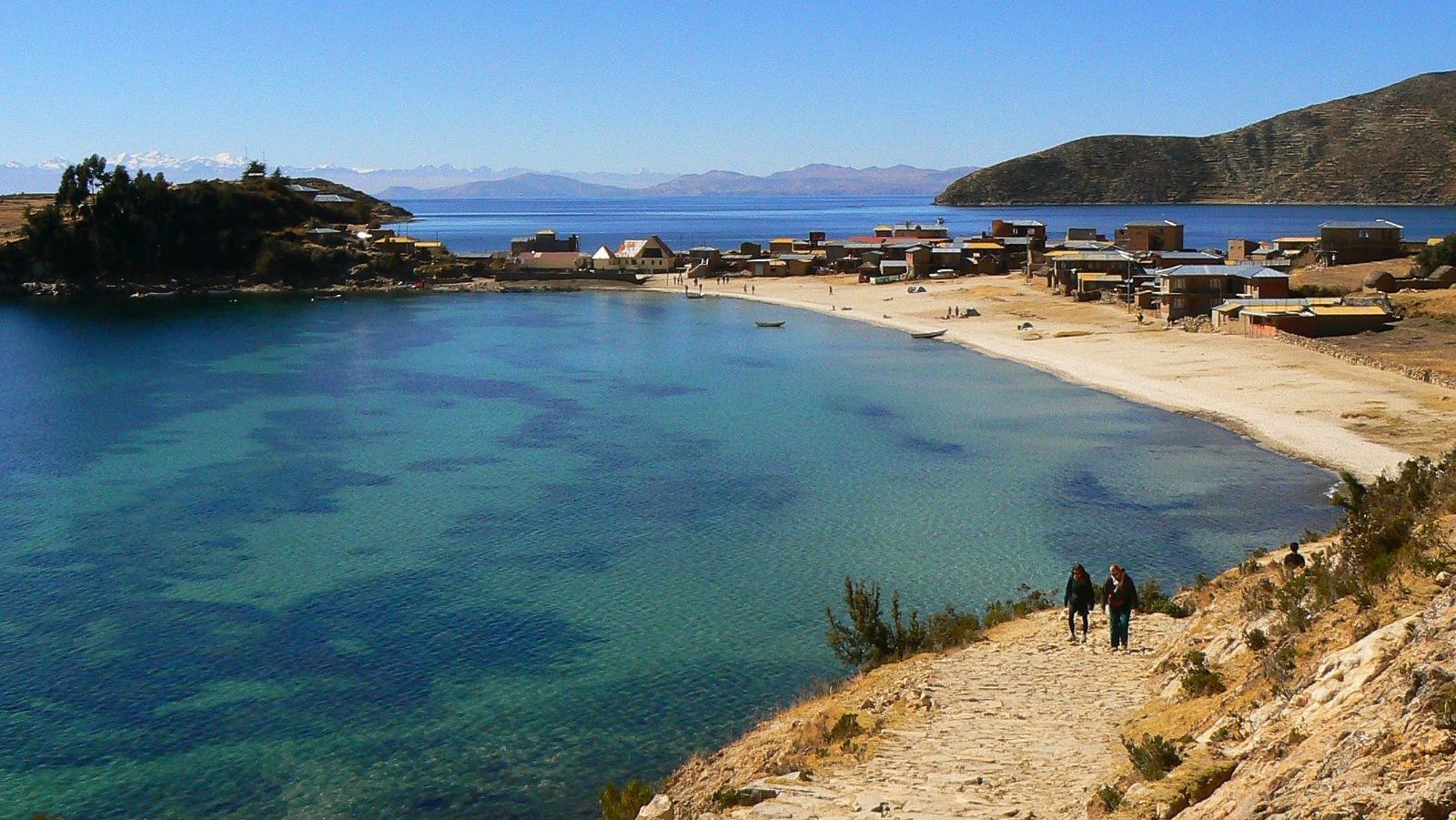 Rondreis Bolivia, Copacabana, zijaanzicht meer