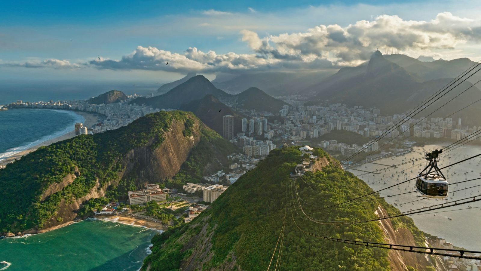 rondreis brazilie rio de janeiro, bovenaanzicht met kabelbaan