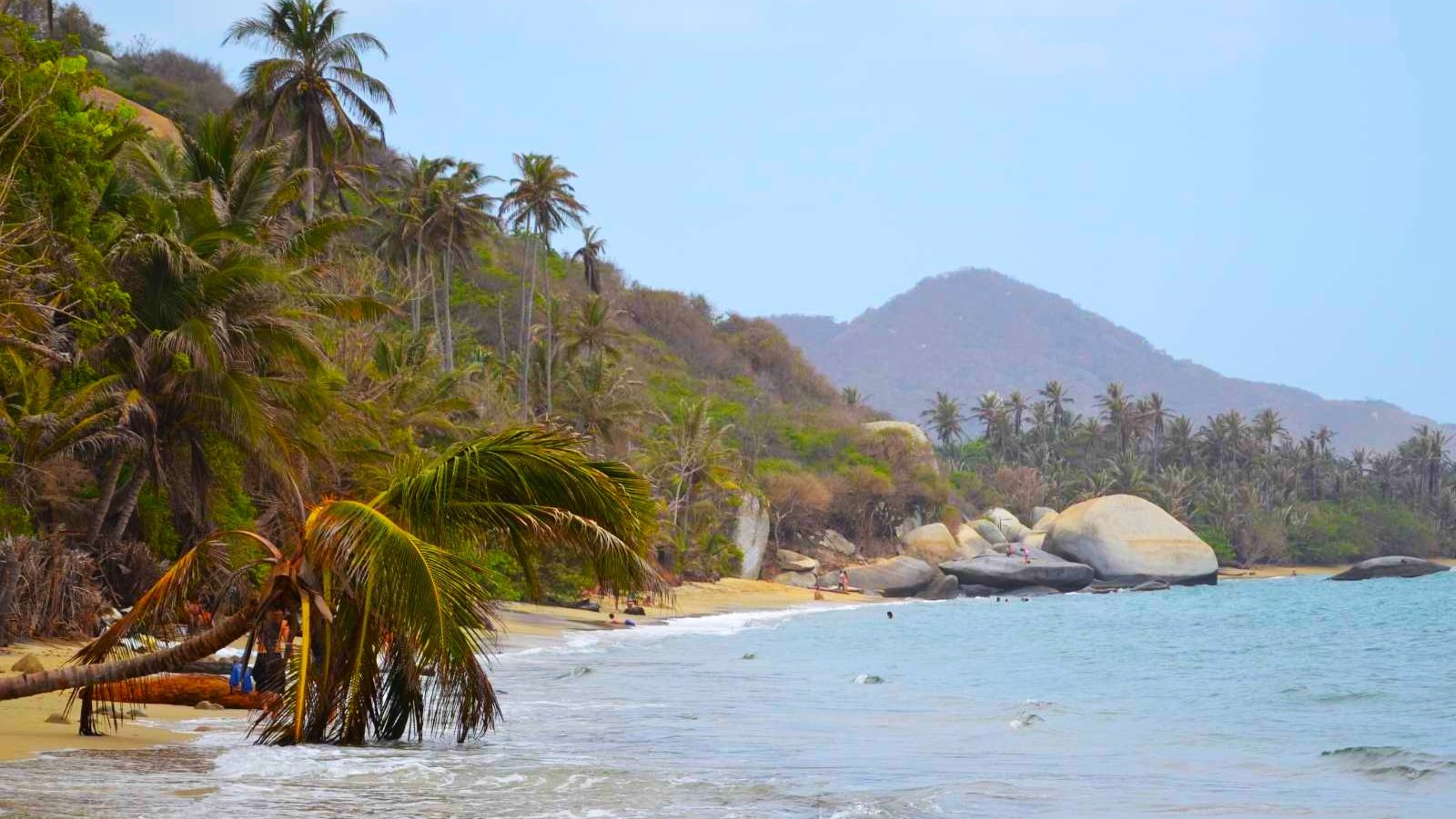 rondreis colombia tayrona national park, strand met jungle
