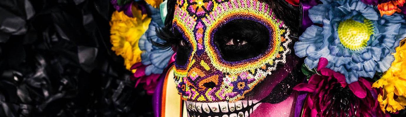 Banner festival vrouw met masker