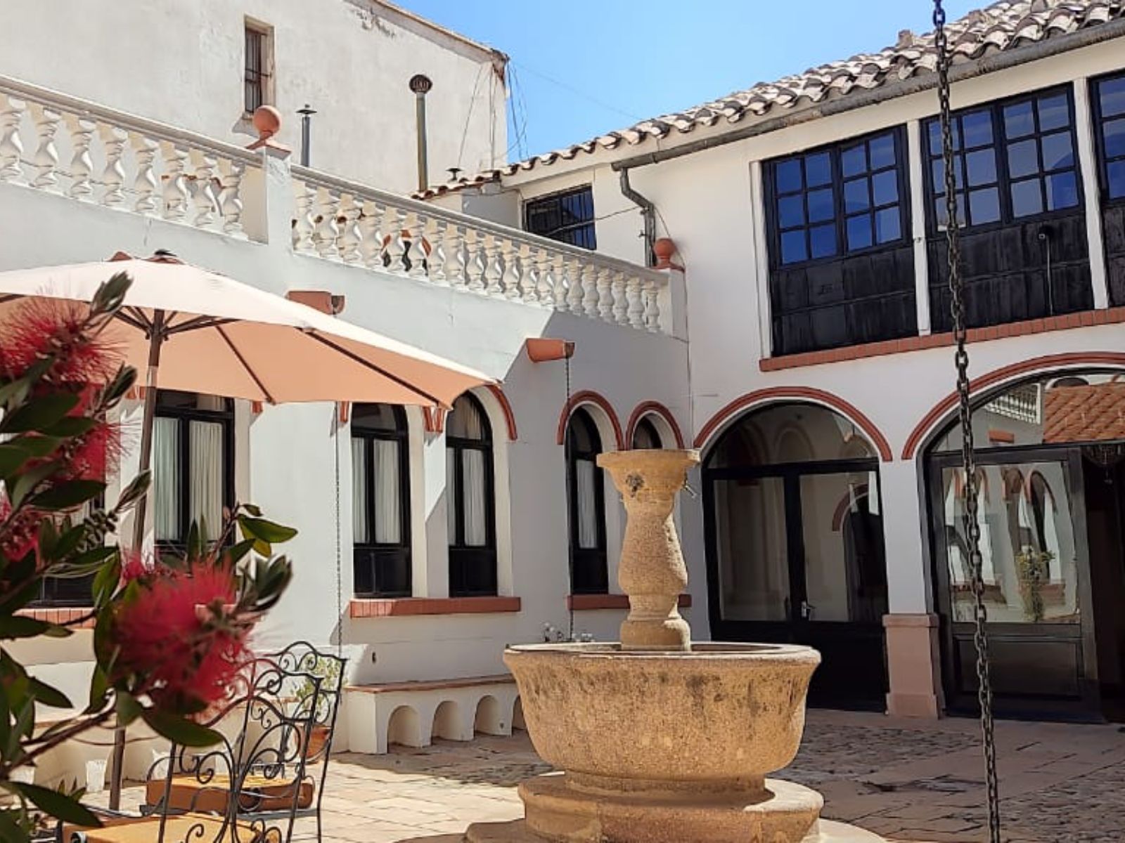 Rondreis Bolivia, Potosi, Hotel Colonial, binnenkant hotel