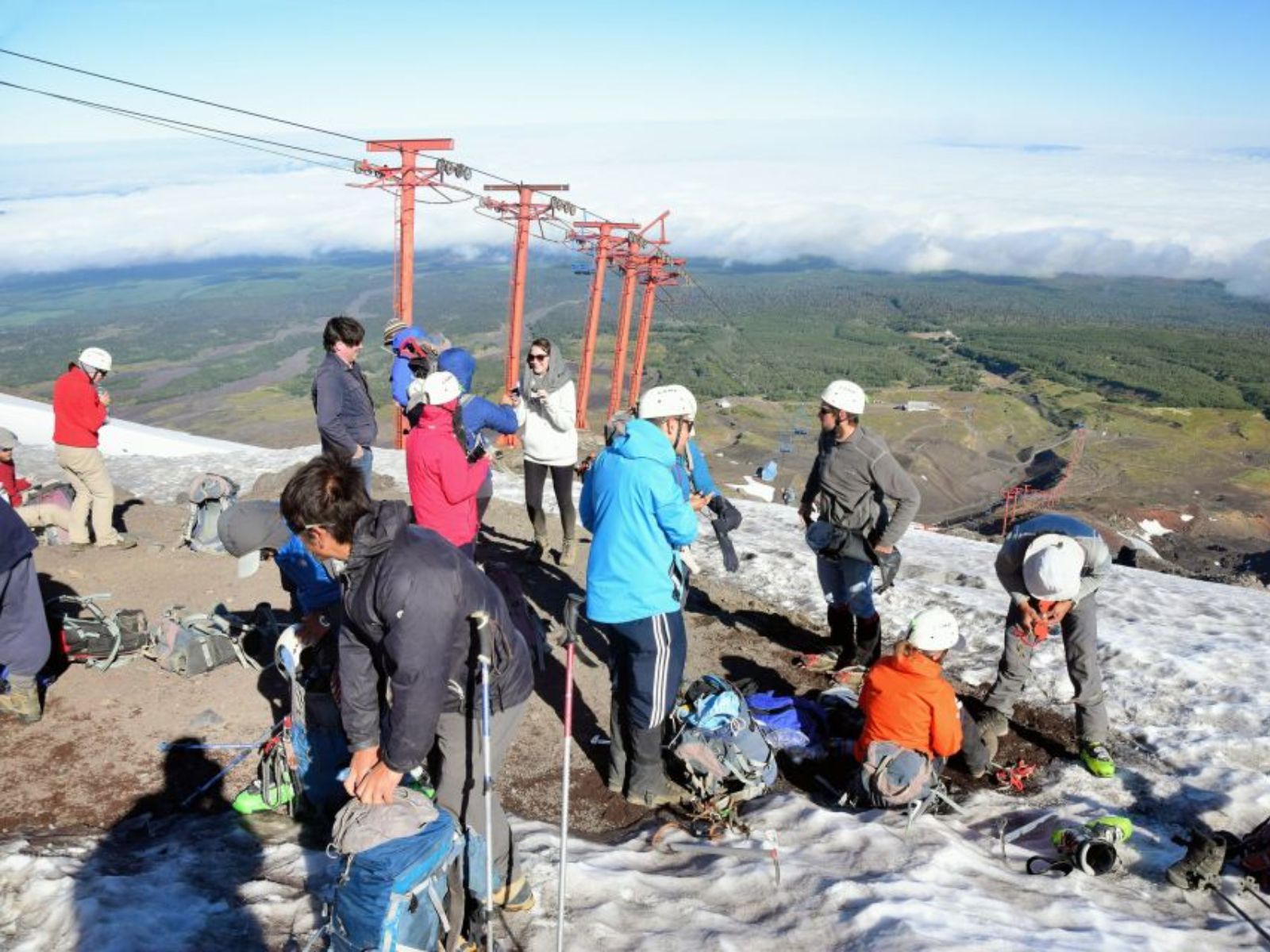 Rondreis Chili, Villarrica, groep wandelaars