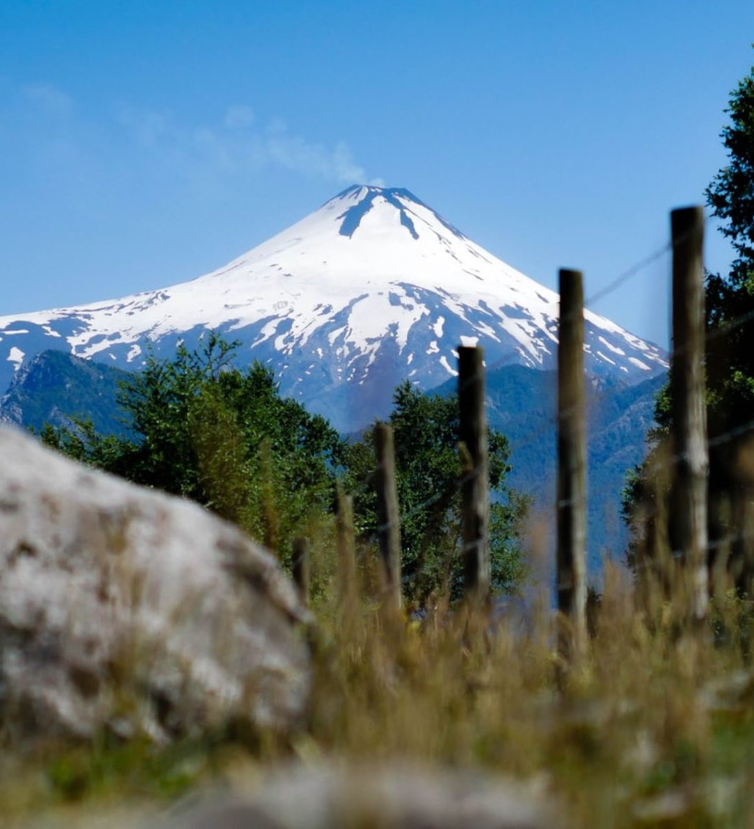 Rondreis Chili, Villarrica, vulkaan van een afstand