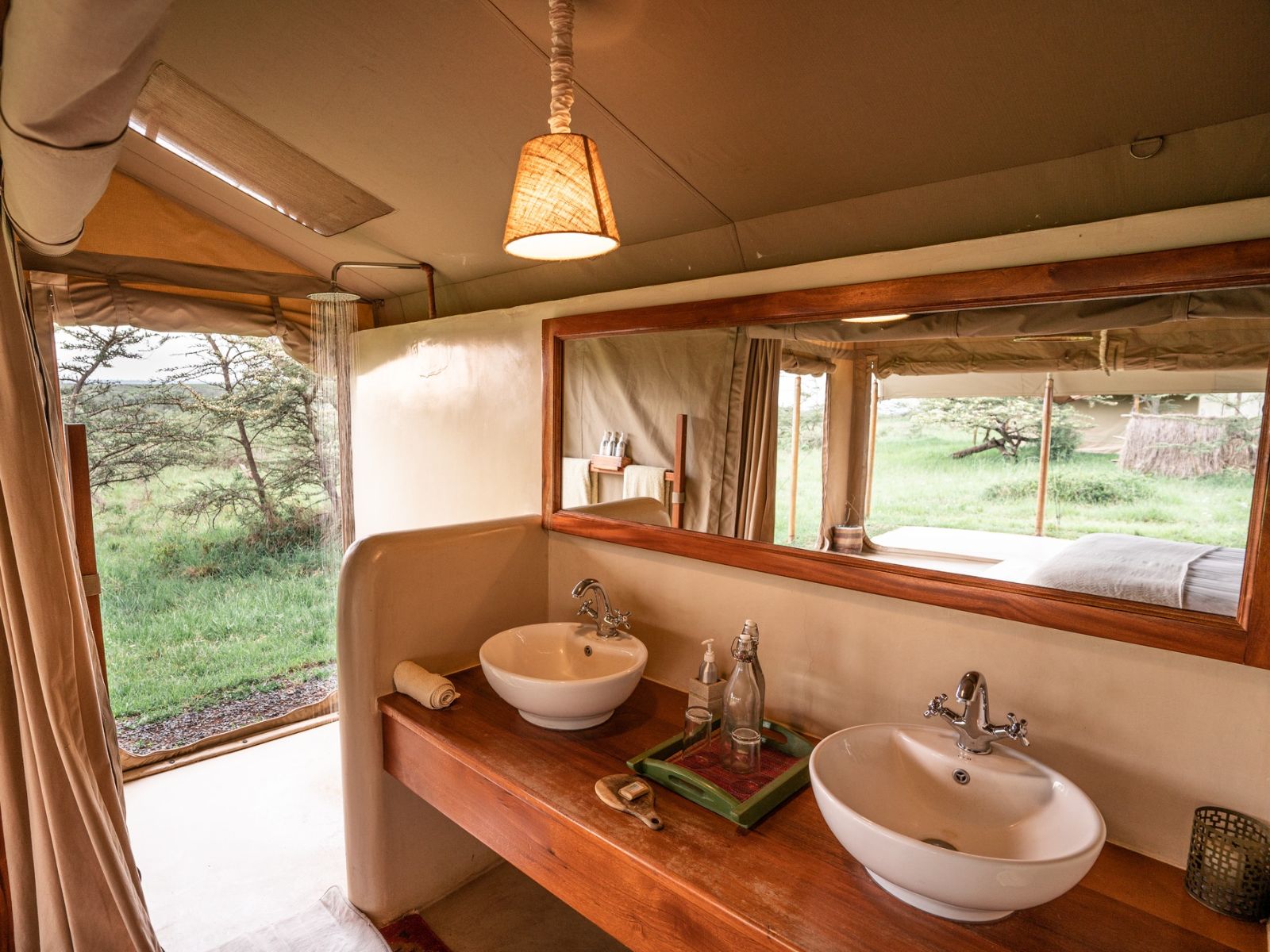 Rondreis Kenia, Masai Mara National Reserve, Kandili Camp, Badkamer